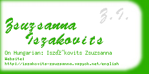 zsuzsanna iszakovits business card